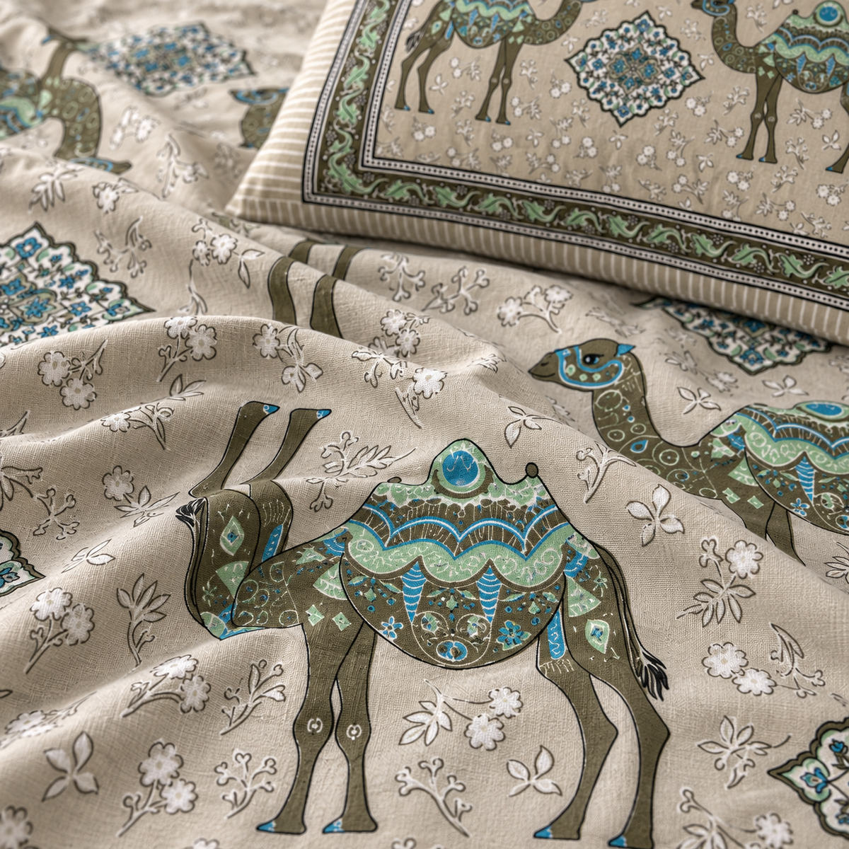Desert Caravan Premium Fitted Bedsheet – AD108