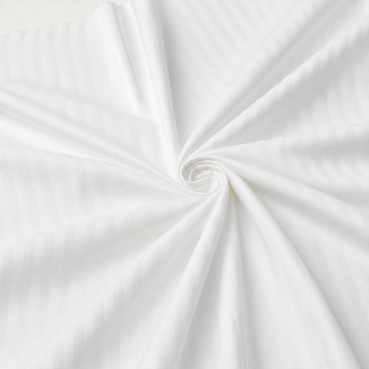 AD12 | White Striped 100% Cotton King Bedsheet Set | 300 TC |