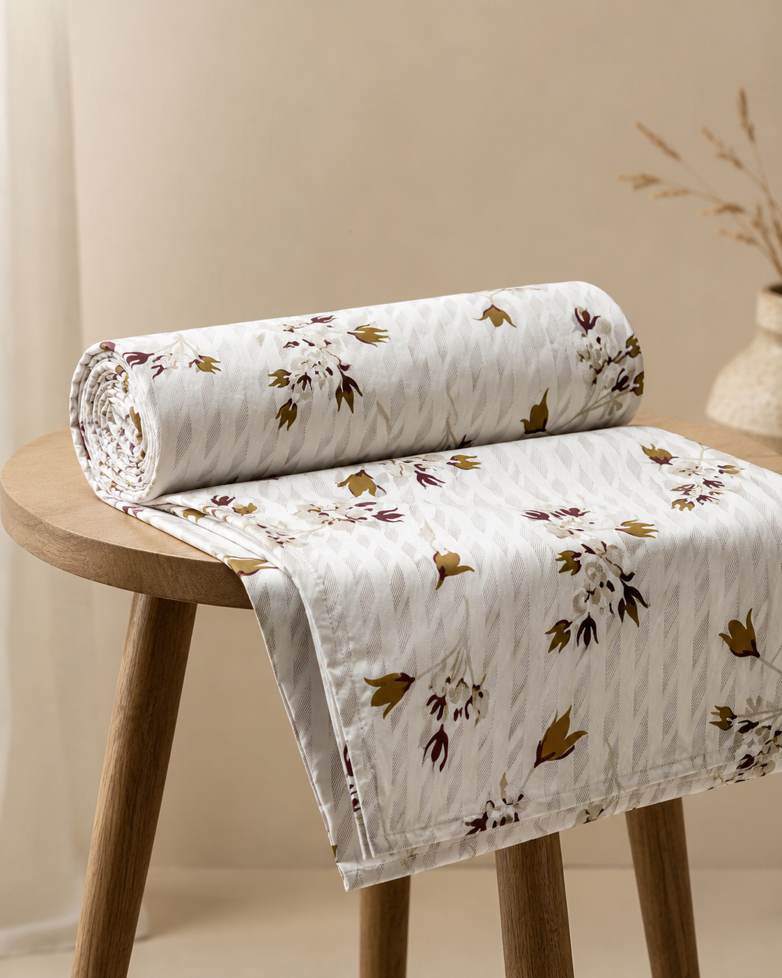 AD28 – Autumn Bloom Pure Cotton Super King Bedsheet Set