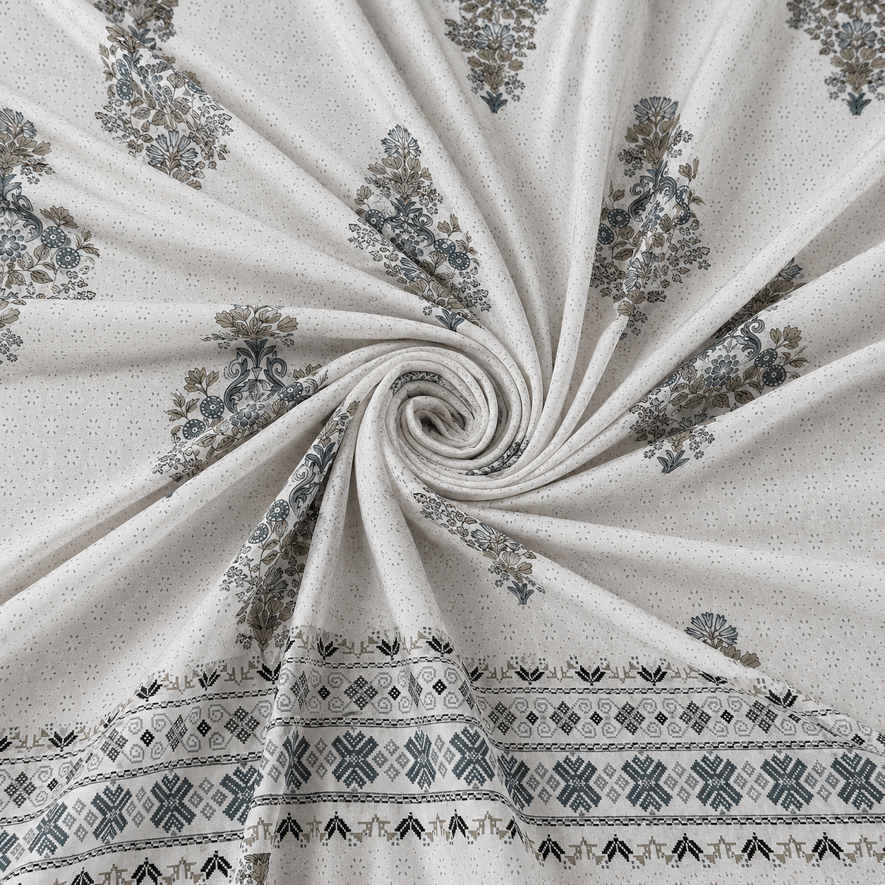 100% Cotton King Size Bedsheet Set | Elegant Floral Print | Soft, Cool & Breathable | With 2 Pillow Covers