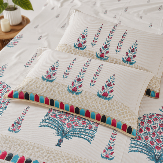 100% Cotton King Size Bedsheet Set | 120TC | 108X108 Inch