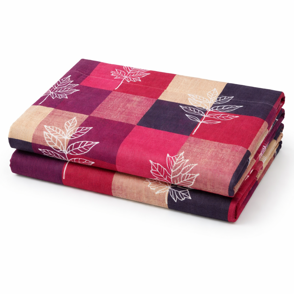 Premium Single Bed Pure Cotton Bedsheet with Pillow Cover – Rich Colours, Superior Comfort | AH17