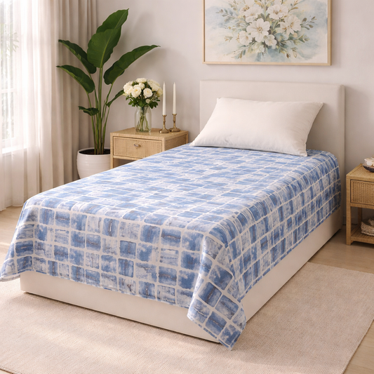 Single Bed Pure Cotton Bedsheet with Pillow Cover – Comfortable Everyday Use | AH5
