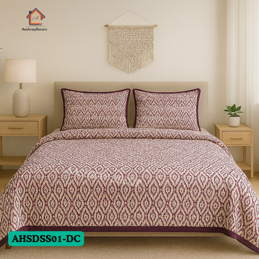 Reversible Cotton 2 Piece Single Bed Dohar – Ethnic Motifs & Geometric Charm