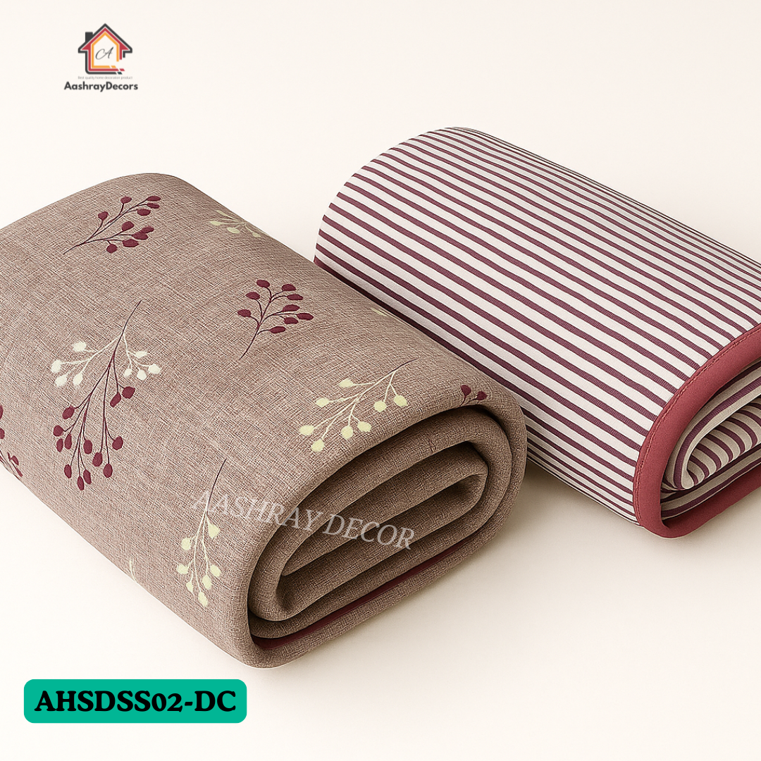 Reversible Cotton Single Bed Dohar | Floral & Striped