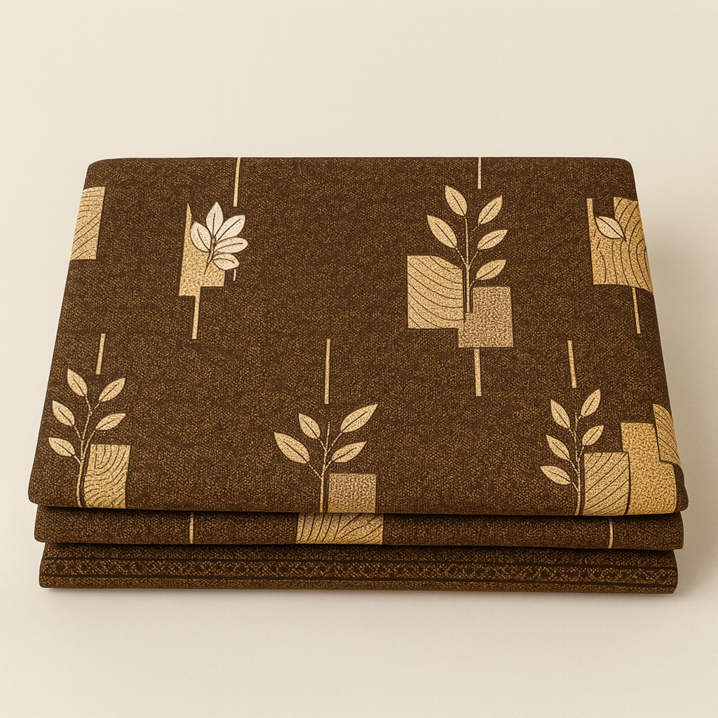 Rustic Brown Leaf Patch – Pure Cotton Super King Bedsheet 108 x 120 inches Super King Size | AHPO13