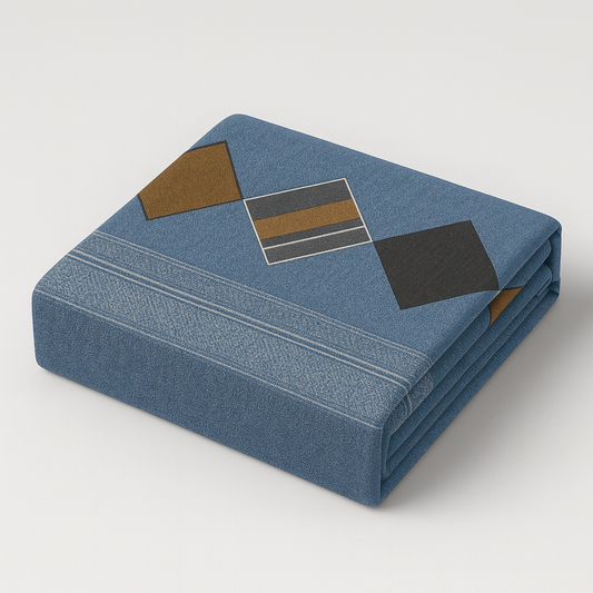 Nivriti Collection | Pure Cotton Queen Bedsheet (Grey Blue – 90×108 inches) | AHST19