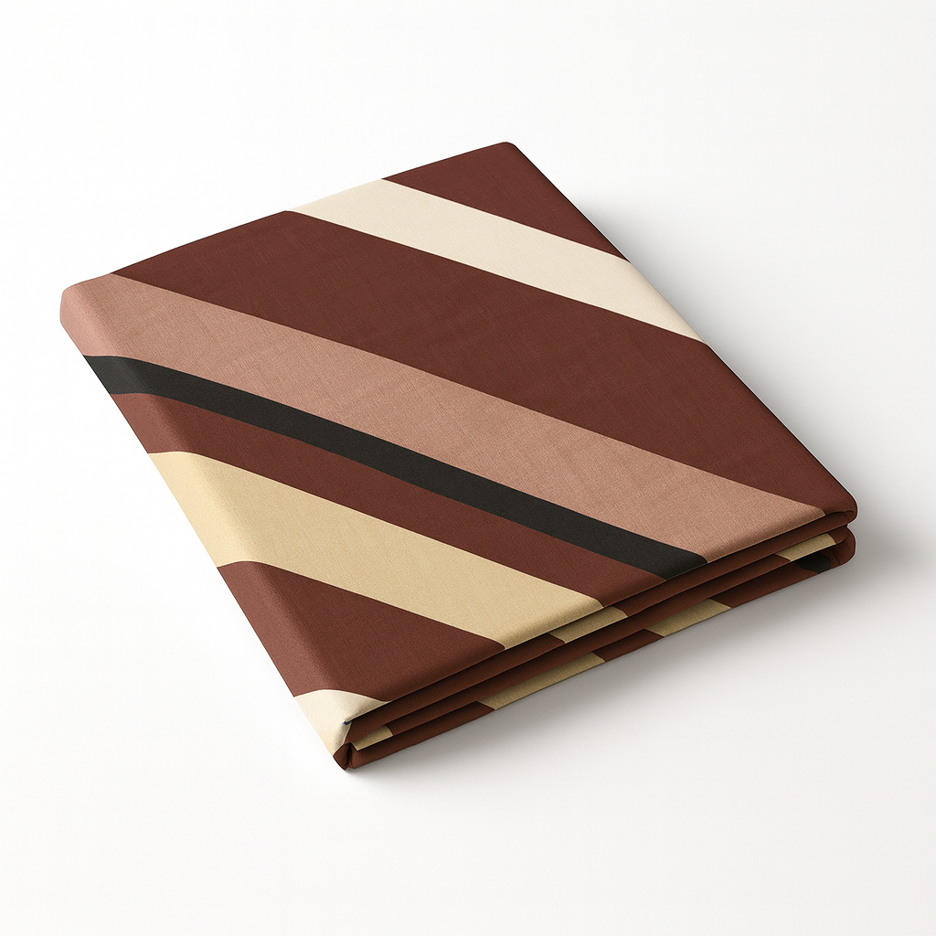 Aashray Decor 100% Cotton Double Bed Bedsheet with 2 Pillow Covers | Premium King Size (275 x 275 cm) | Modern Geometric Print in Brown & Beige | Soft, Breathable & Durable Fabric