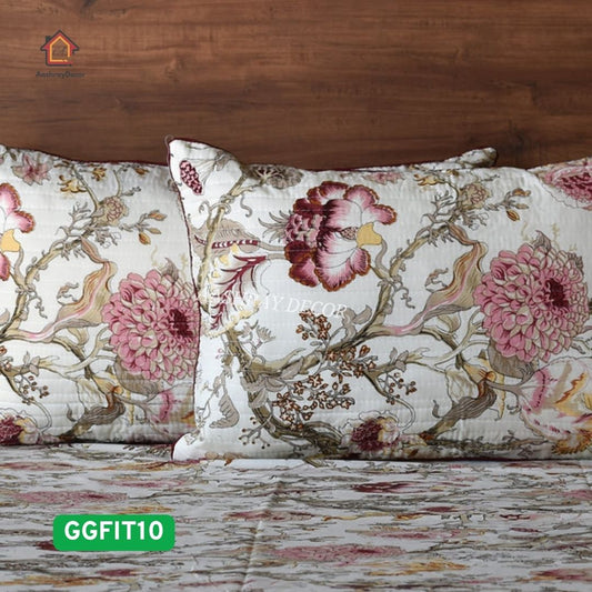 100% Cotton Elastic Fitted Bedsheet | Soft Touch | Anti-Fade | 275x275 cm | Royal Botanica