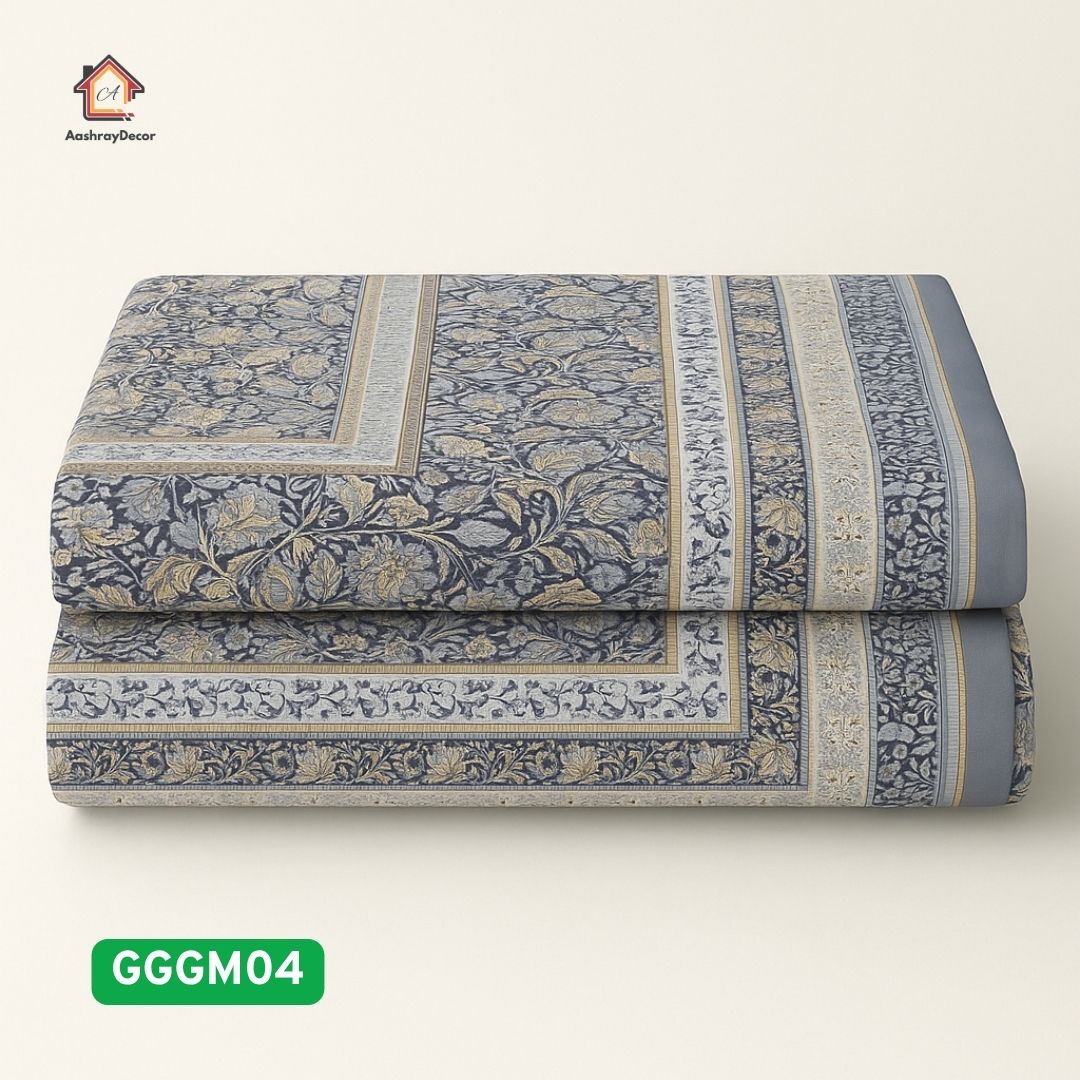 Kusumya – 100% Cotton Floral Bedsheet Set | King Size- 120TC | Soft, Breathable & Comfortable