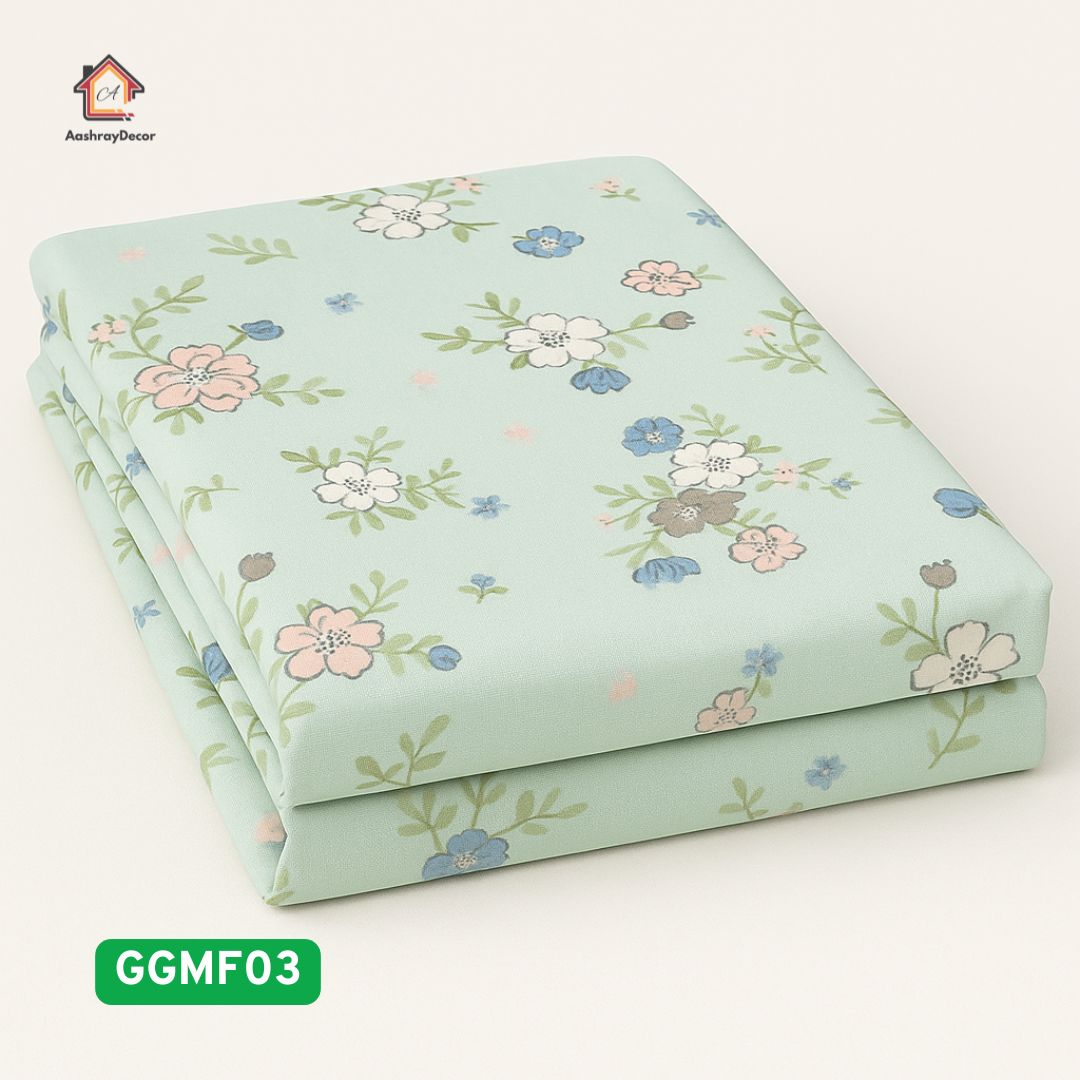 Mintbloom – 100% Cotton Bedsheet Set | Soft Floral Print | With 2 Pillow Covers | 300 TC