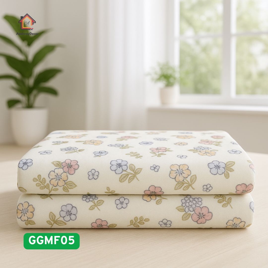 Lavanya – 100% Cotton Bedsheet Set | Elegant Lilac Floral | With 2 Pillow Covers | 300 TC
