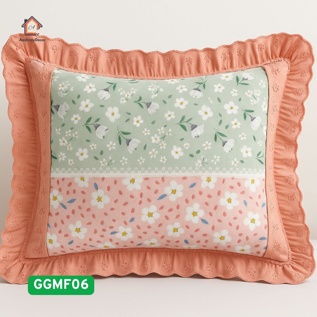 Gulmohar – 100% Cotton Bedsheet Set | Garden-Inspired Floral Print | Soft & Breathable | With 2 Pillow Covers | 300 TC