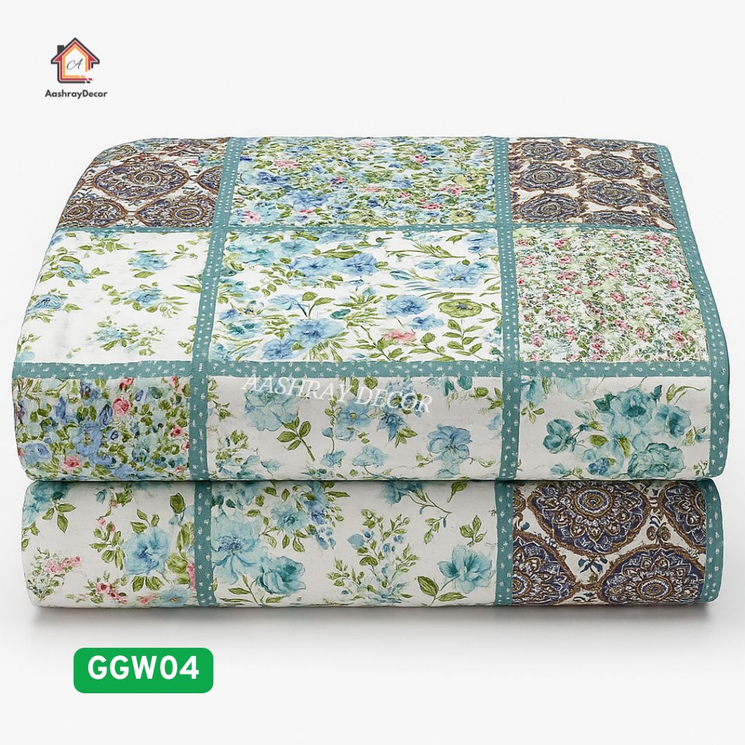 Amber Weave Quilted Bedcover Set – 100% Cotton | Reversible | King Size (90 x 108 Inches)