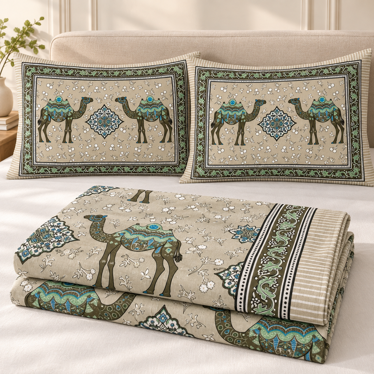 Desert Caravan Premium Fitted Bedsheet – AD108