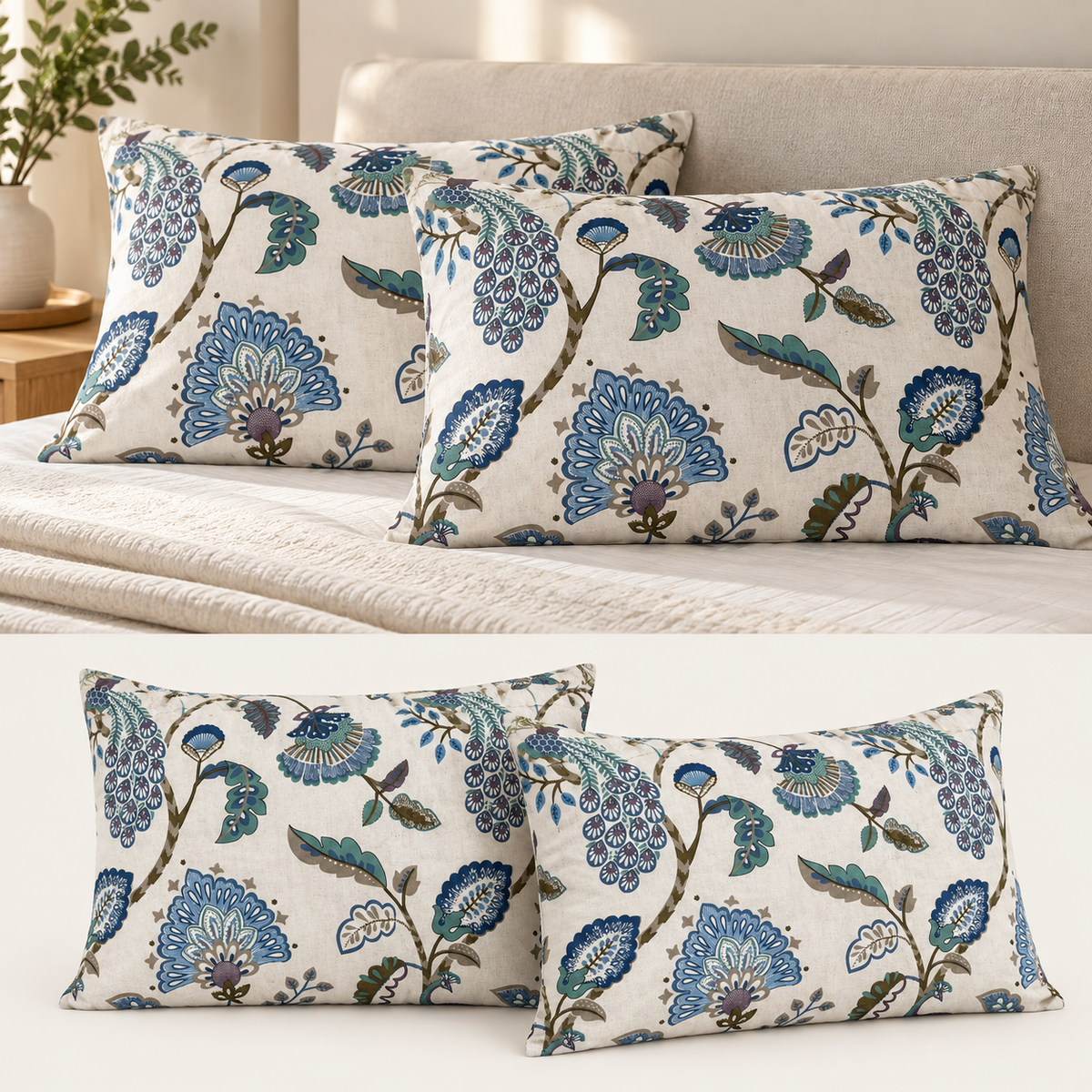 Vintage Garden Premium Fitted Bedsheet – AD109