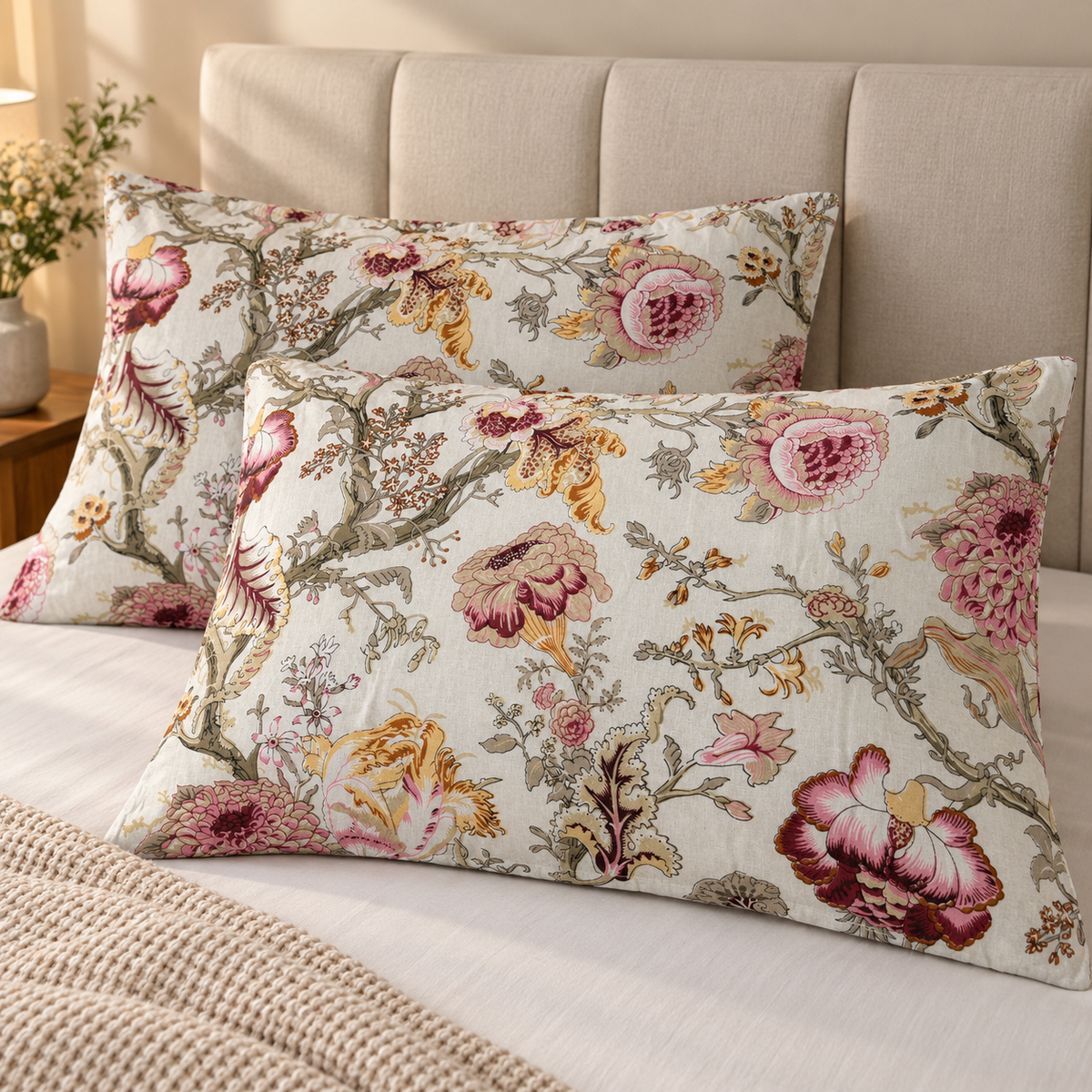 Vintage Rose Garden Premium Fitted Bedsheet – AD118