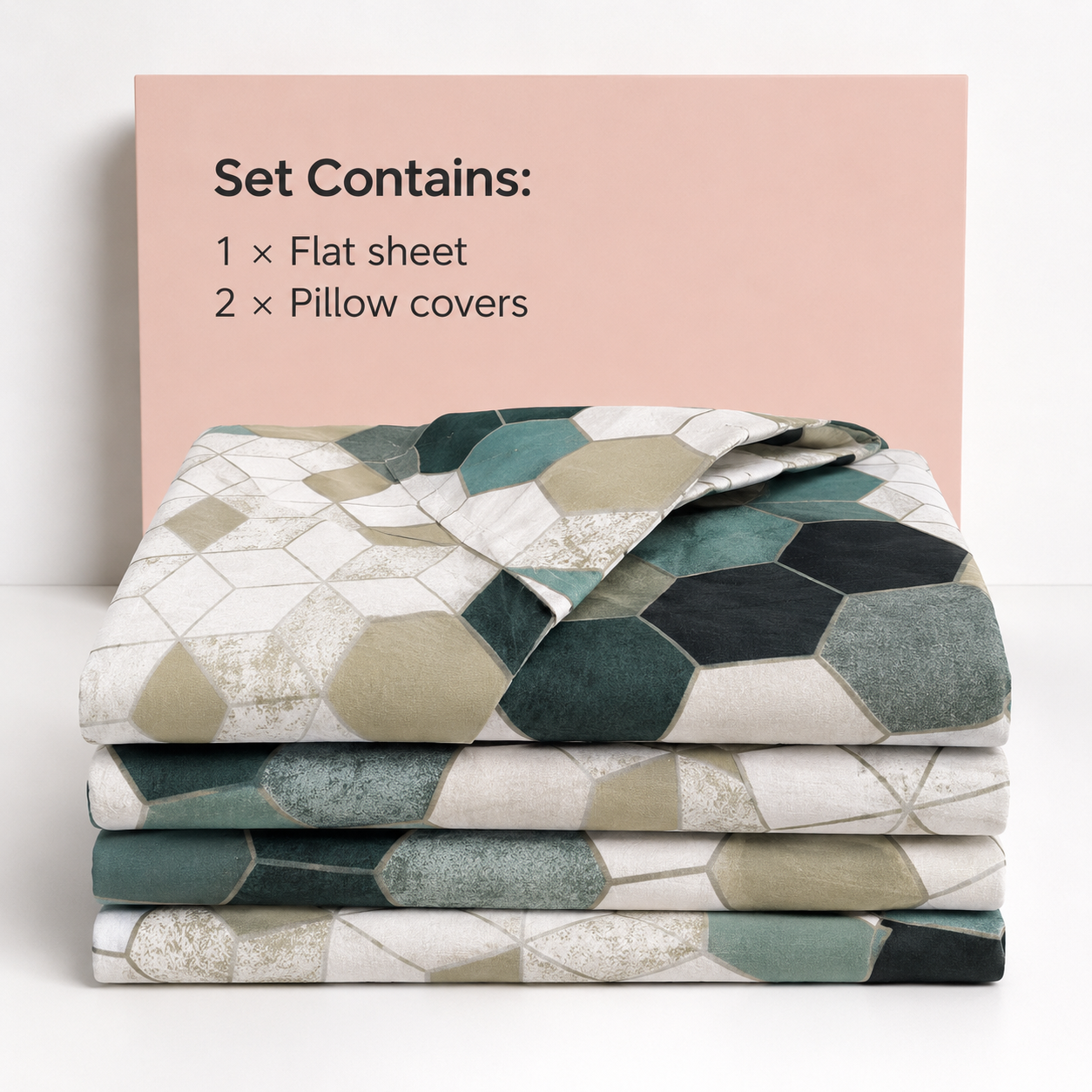 Super King Bedsheet Set | 210 TC Cotton| 2 Pillow Covers | AD14