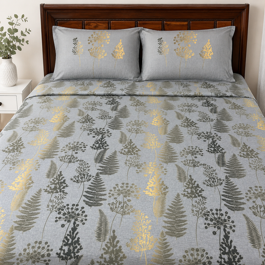 Super King Bedsheet Set | 210 TC Cotton| 2 Pillow Covers | AD16