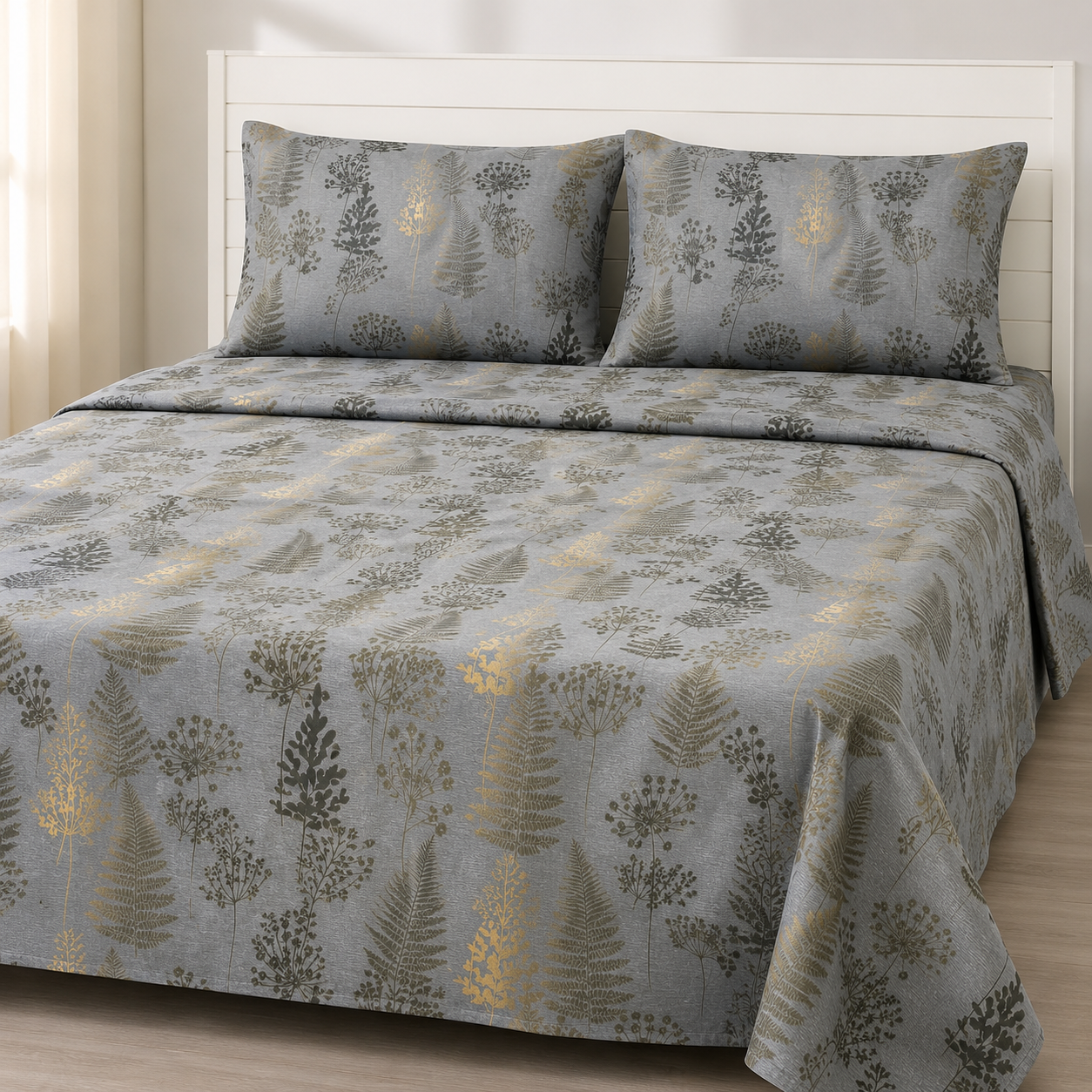 Super King Bedsheet Set | 210 TC Cotton| 2 Pillow Covers | AD16