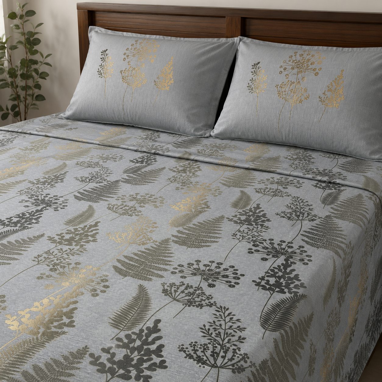 Super King Bedsheet Set | 210 TC Cotton| 2 Pillow Covers | AD16