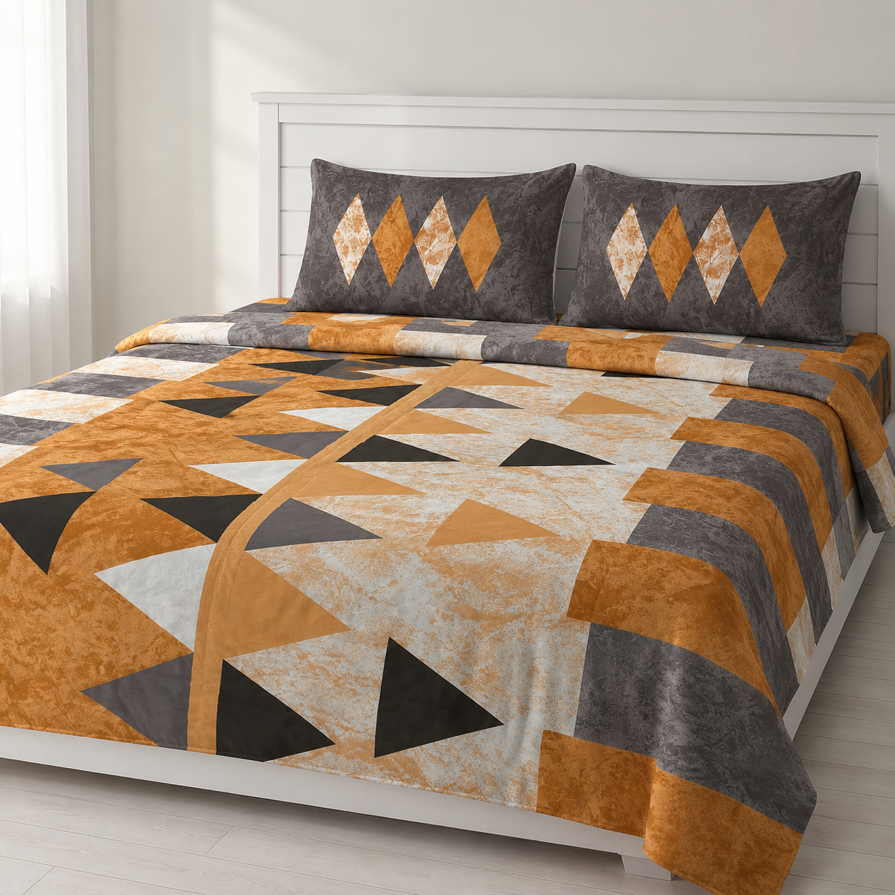 Super King Bedsheet Set | 210 TC Cotton| 2 Pillow Covers | AD17
