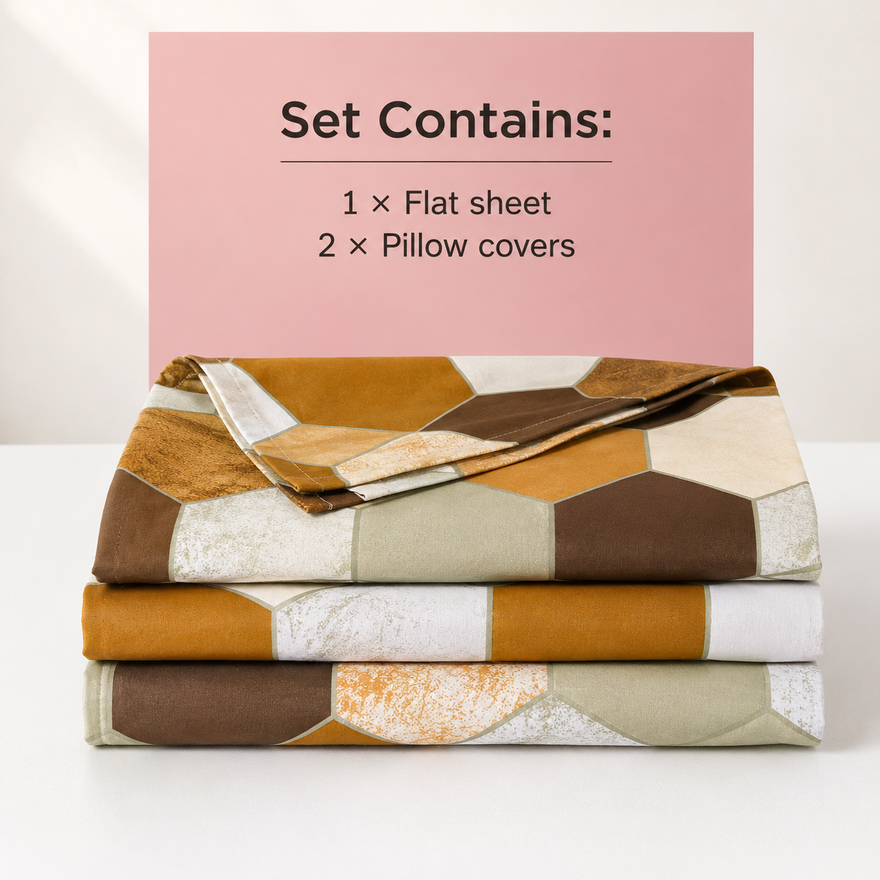 Super King Bedsheet Set | 210 TC Cotton| 2 Pillow Covers | AD18