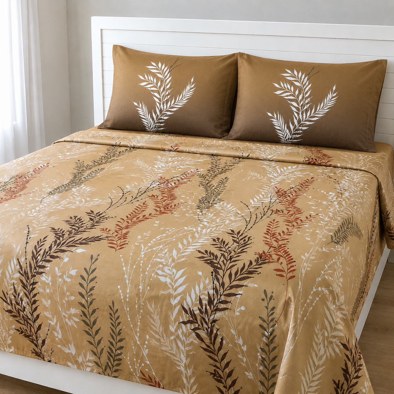Super King Bedsheet Set | 210 TC Cotton| 2 Pillow Covers | AD19