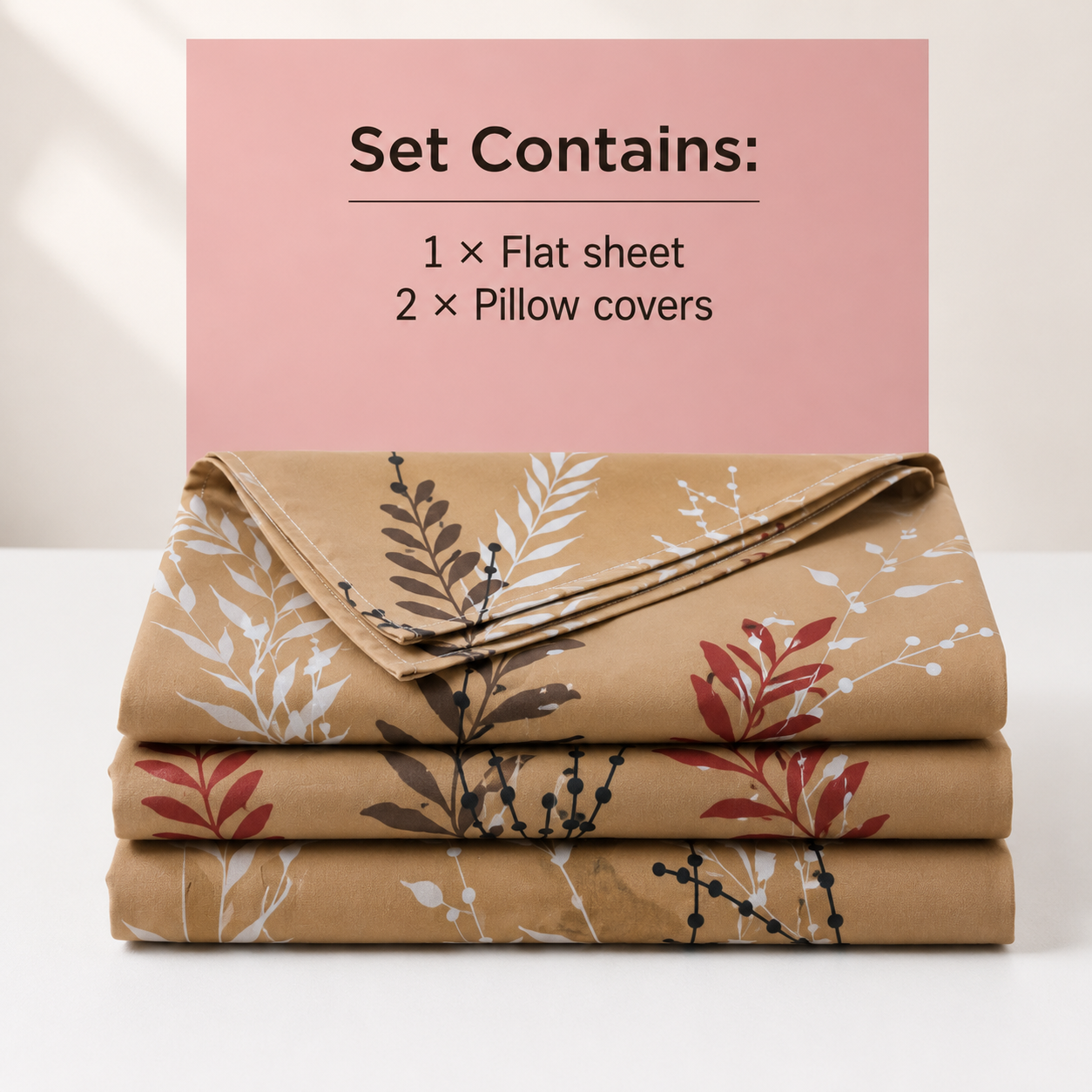 Super King Bedsheet Set | 210 TC Cotton| 2 Pillow Covers | AD19