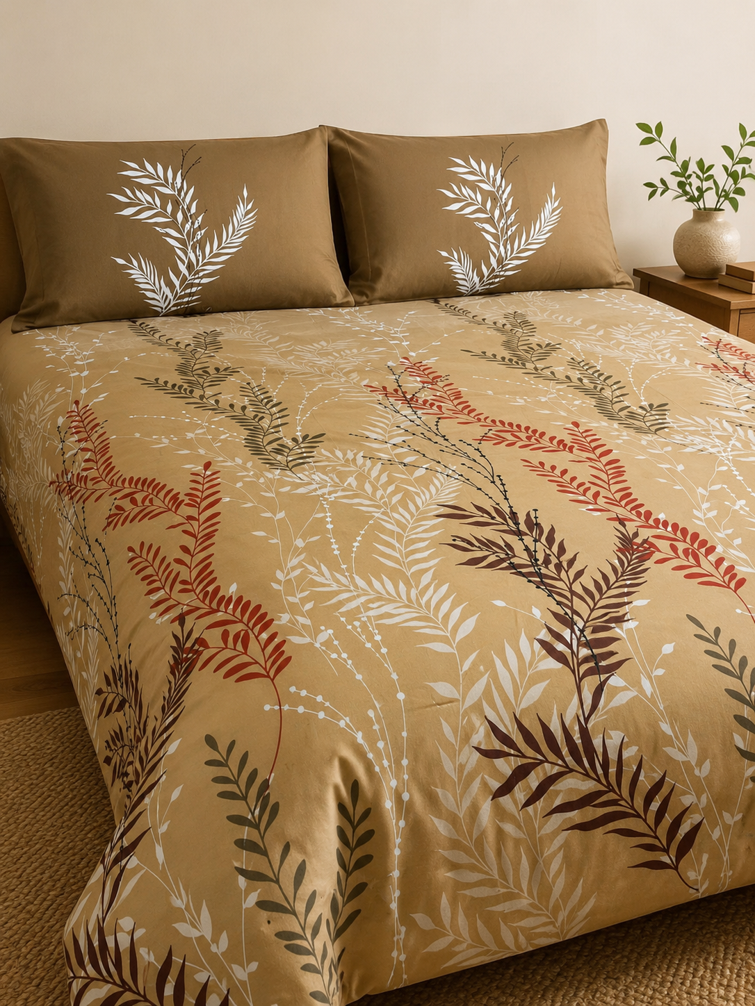 Super King Bedsheet Set | 210 TC Cotton| 2 Pillow Covers | AD19