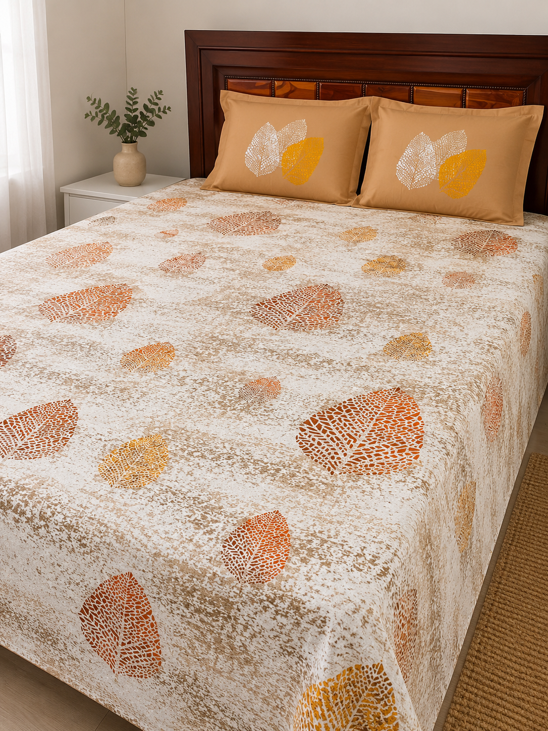 Super King Bedsheet Set | 210 TC Cotton| 2 Pillow Covers | AD21
