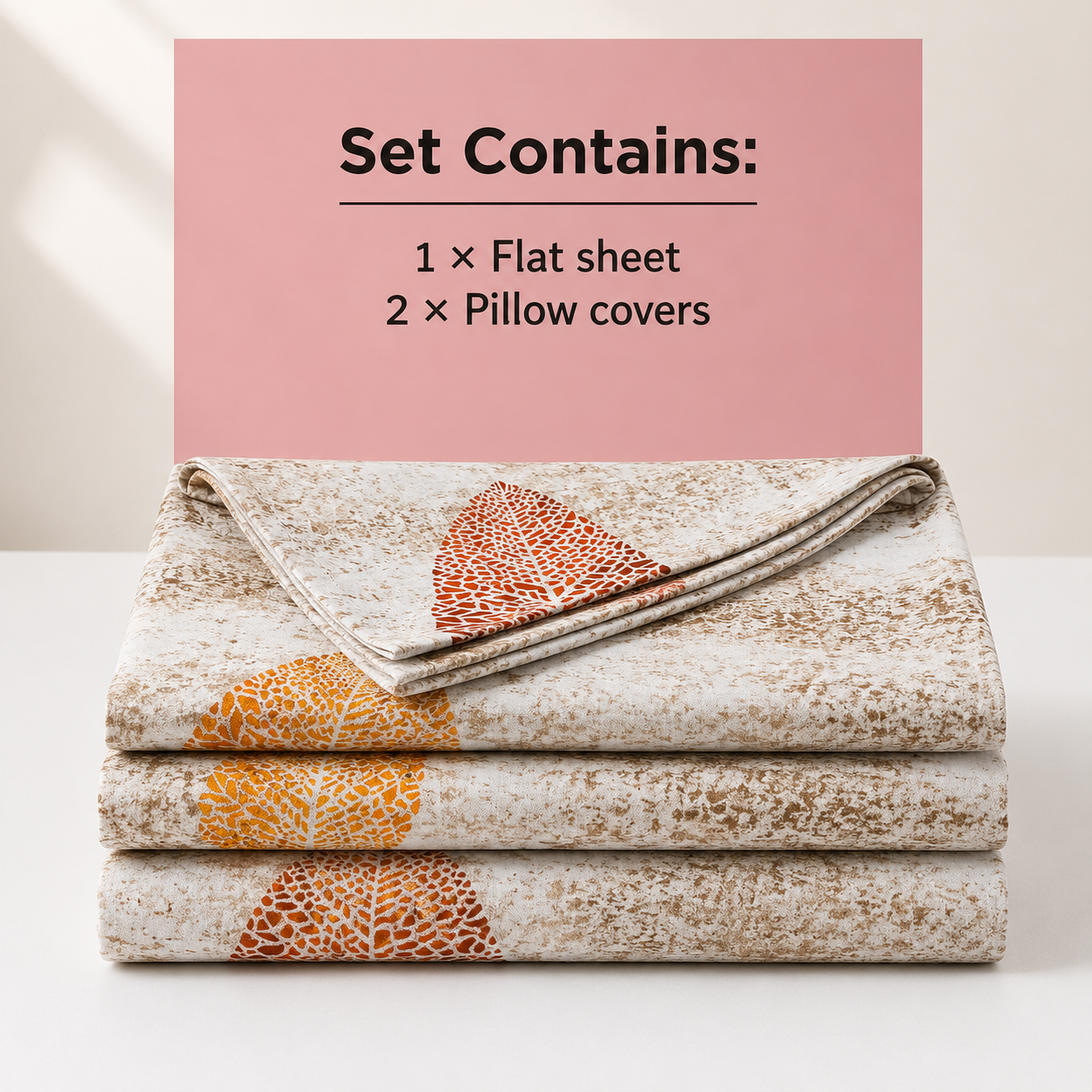 Super King Bedsheet Set | 210 TC Cotton| 2 Pillow Covers | AD21