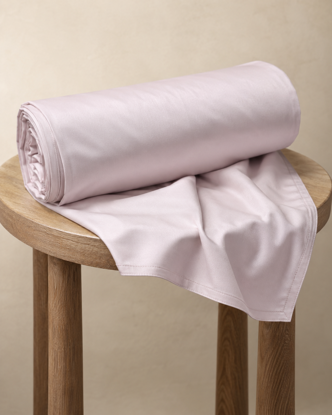 AD23 – Blush Pink Solid 300 TC Double Bedsheet Set