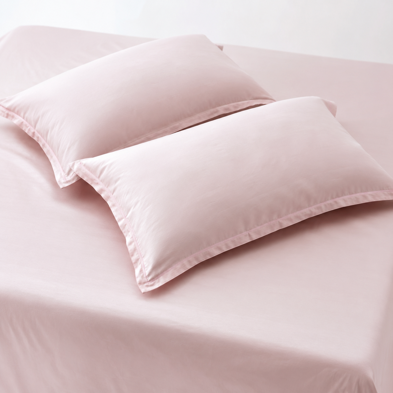 AD23 – Blush Pink Solid 300 TC Double Bedsheet Set
