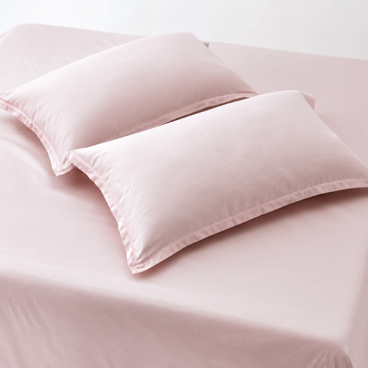 AD23 – Blush Pink Solid 300 TC Double Bedsheet Set