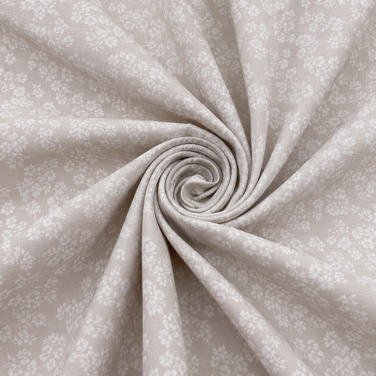 AD26 – Sand Beige Floral Pure Cotton Super King Bedsheet Set