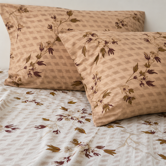 AD28 – Autumn Bloom Pure Cotton Super King Bedsheet Set