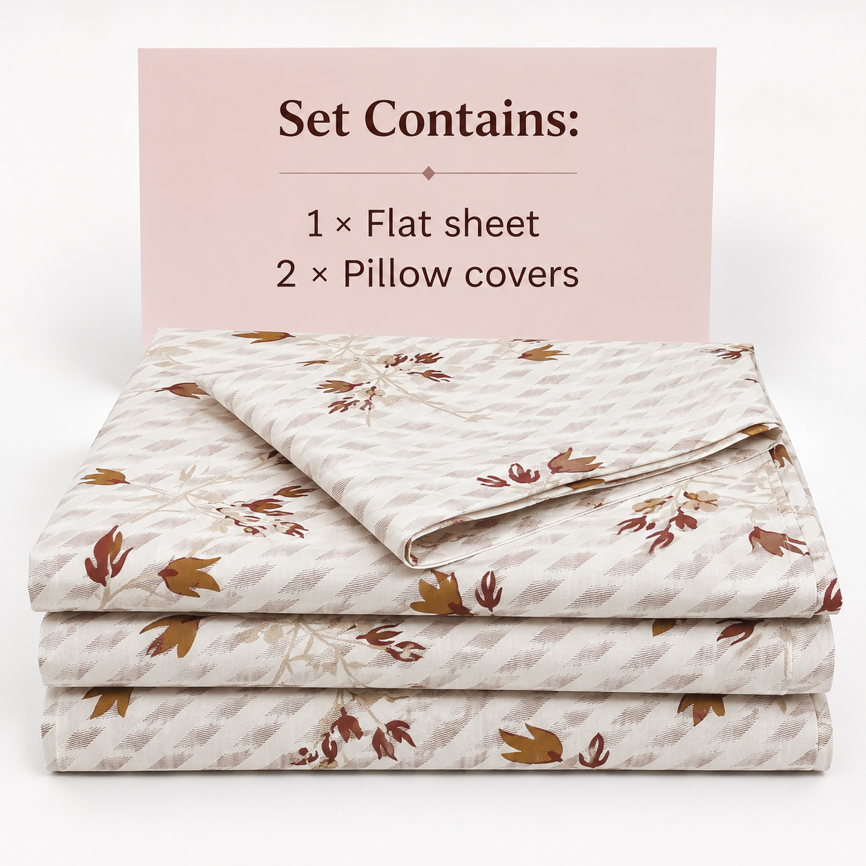 AD28 – Autumn Bloom Pure Cotton Super King Bedsheet Set