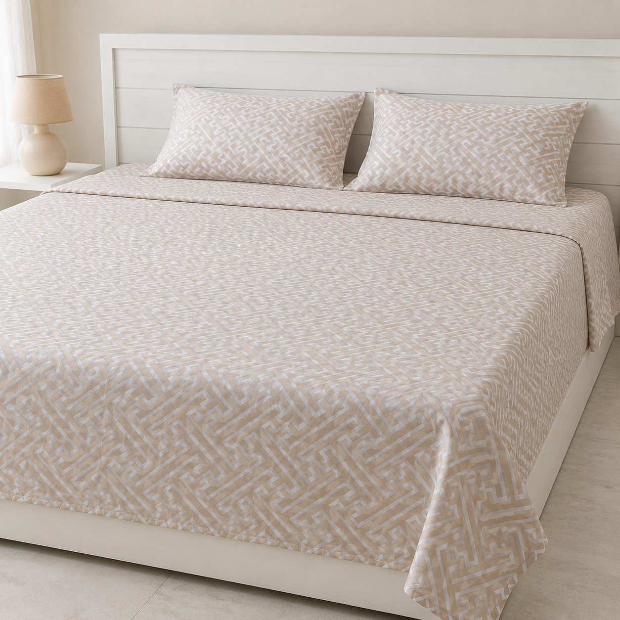 AD34 | Premium Cotton King Size Bedsheet Set
