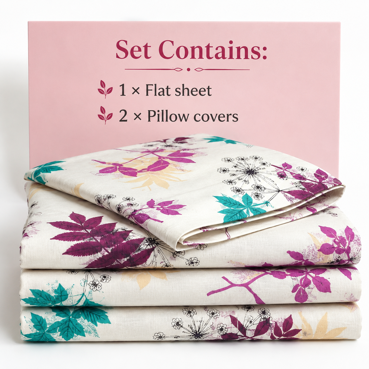 AD36 | Premium Floral Cotton Bedsheet with Muslin Dohar Set