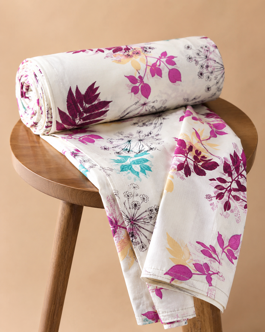 AD36 | Premium Floral Cotton Bedsheet with Muslin Dohar Set