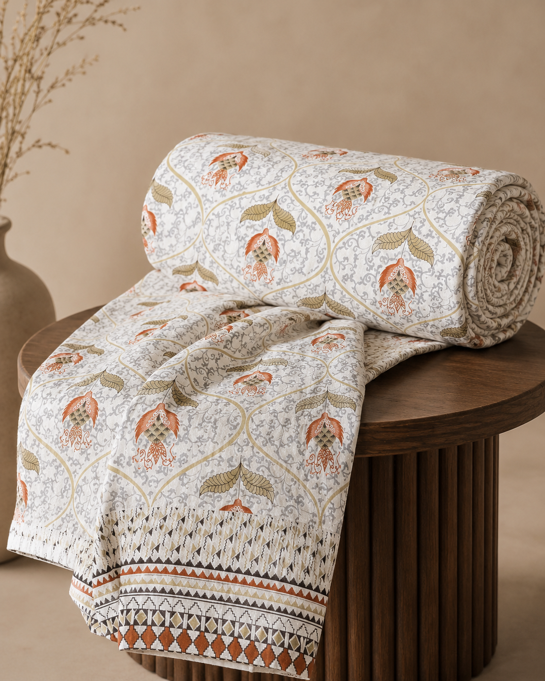 100% Cotton Floral Bedsheet Set | King Size (108 x 108 in) | Soft & Breathable | With 2 Pillow Covers