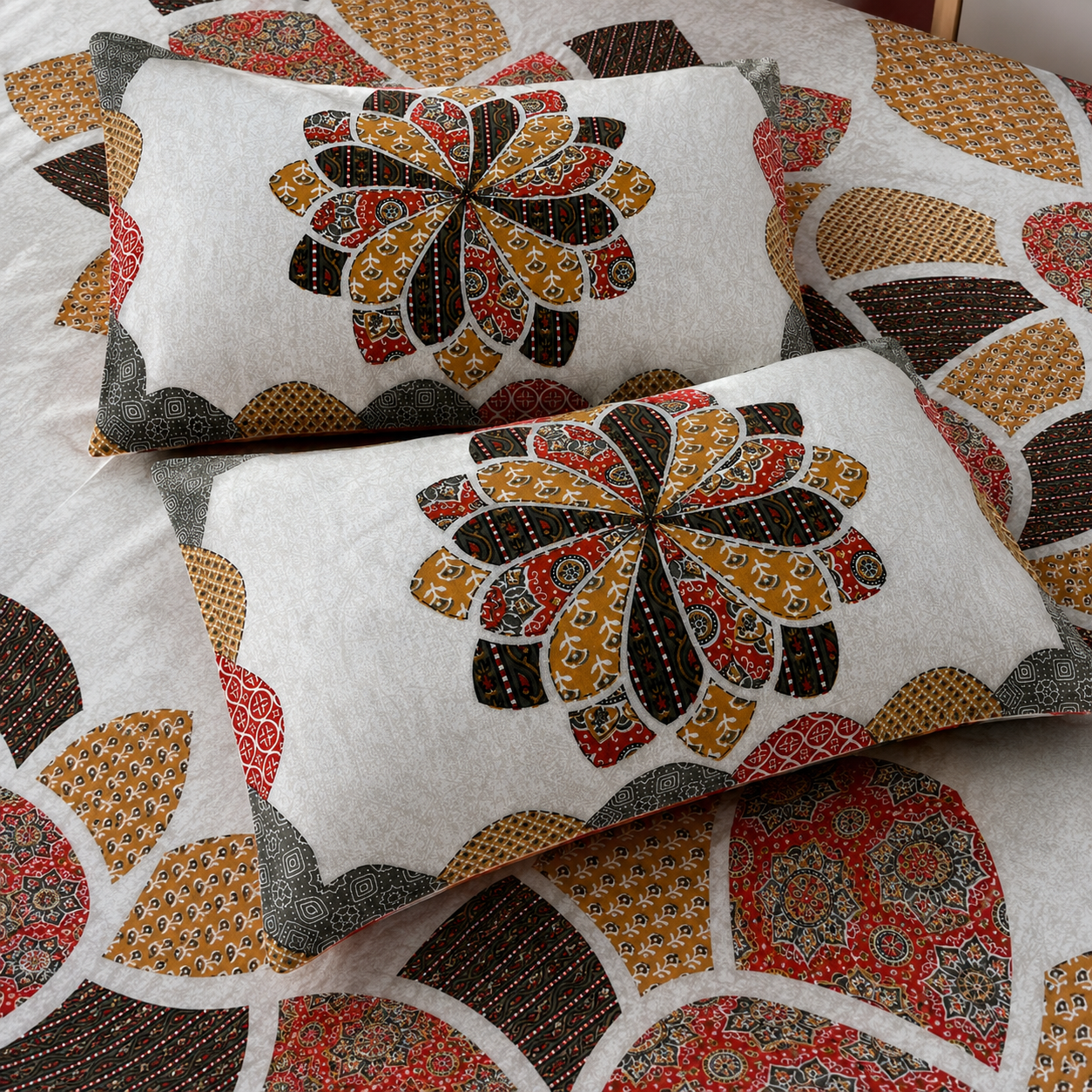 AD41 | Premium King Size Pure Cotton Bedsheet Set
