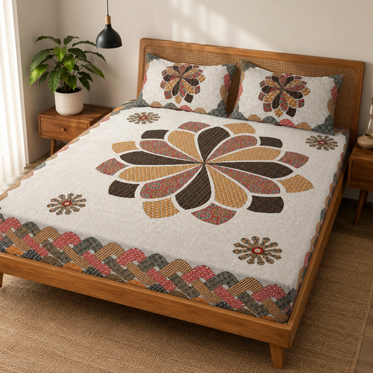 AD41 | Premium King Size Pure Cotton Bedsheet Set