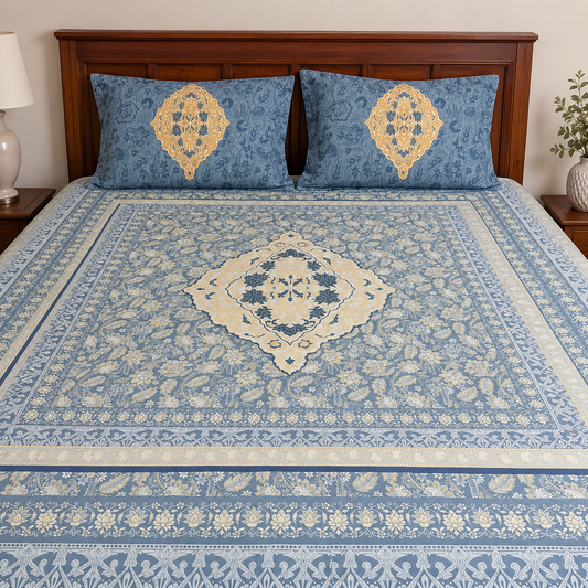 100% Cotton Floral Bedsheet Set | King Size- 120TC | Soft, Breathable & Comfortable