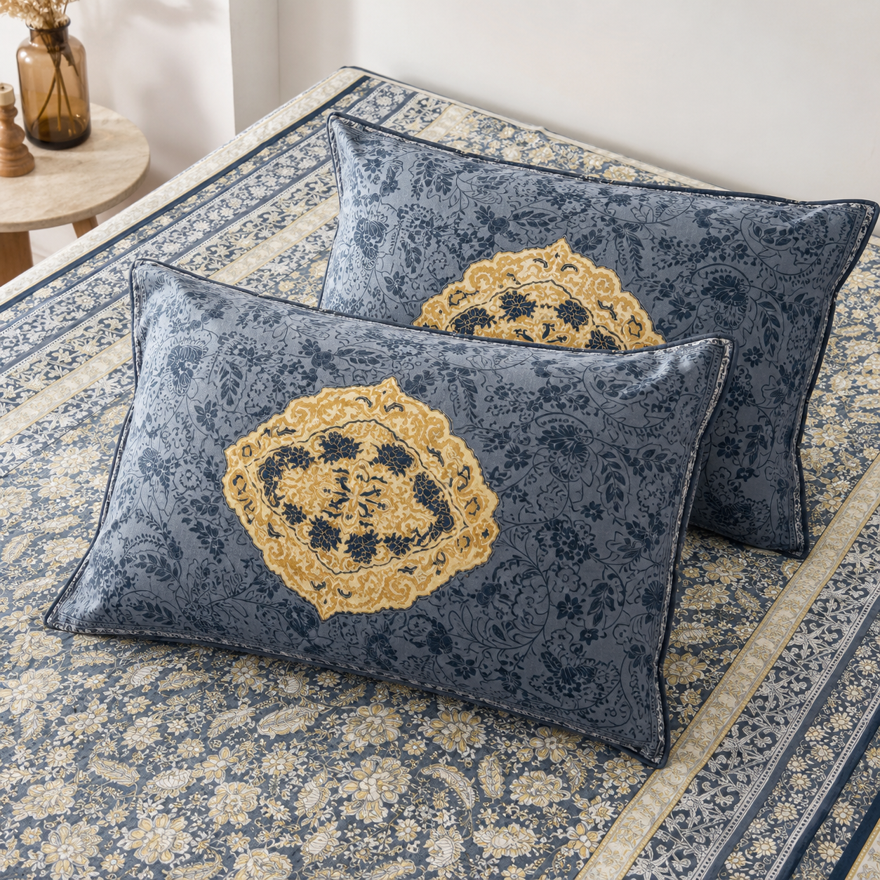 100% Cotton Floral Bedsheet Set | King Size- 120TC | Soft, Breathable & Comfortable