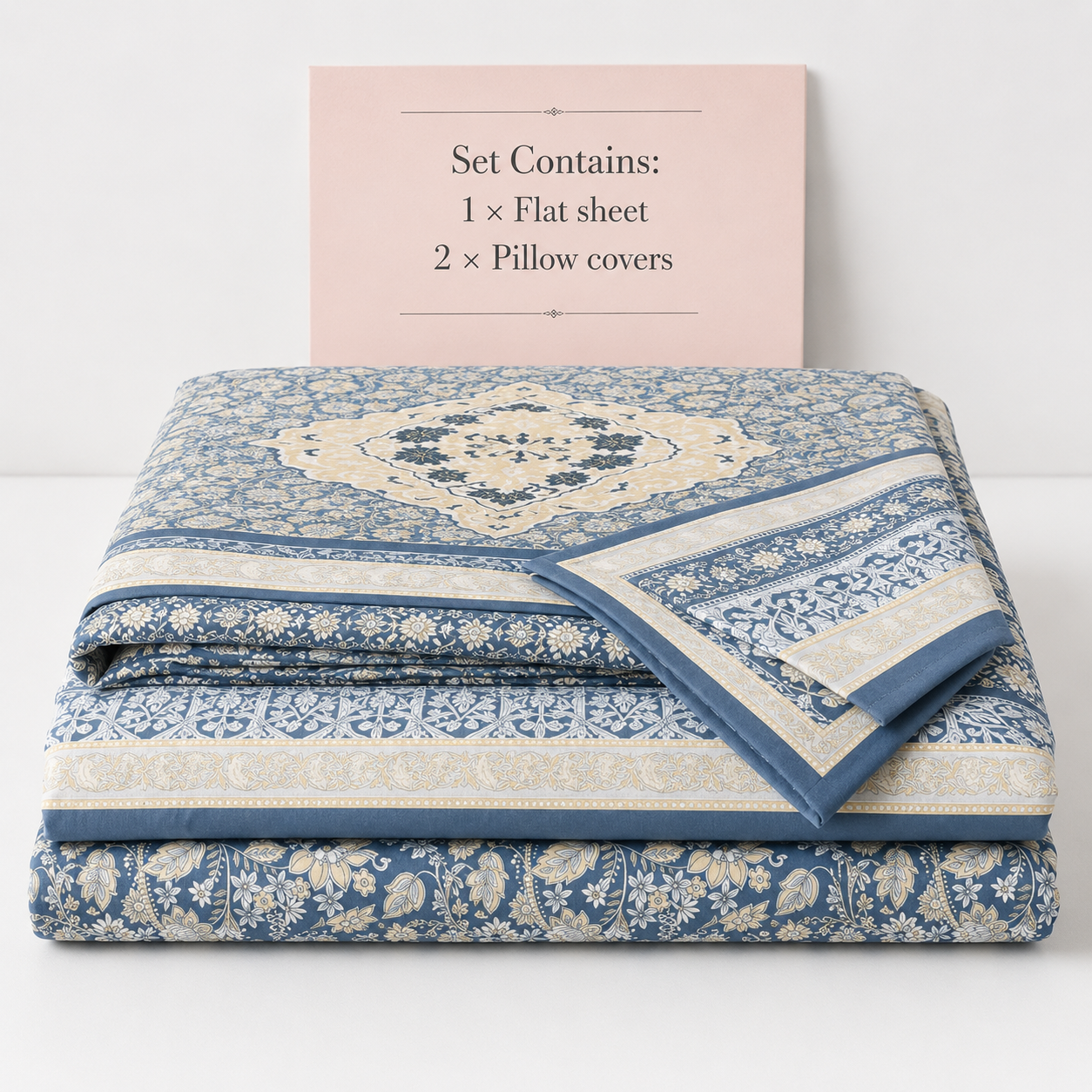 100% Cotton Floral Bedsheet Set | King Size- 120TC | Soft, Breathable & Comfortable