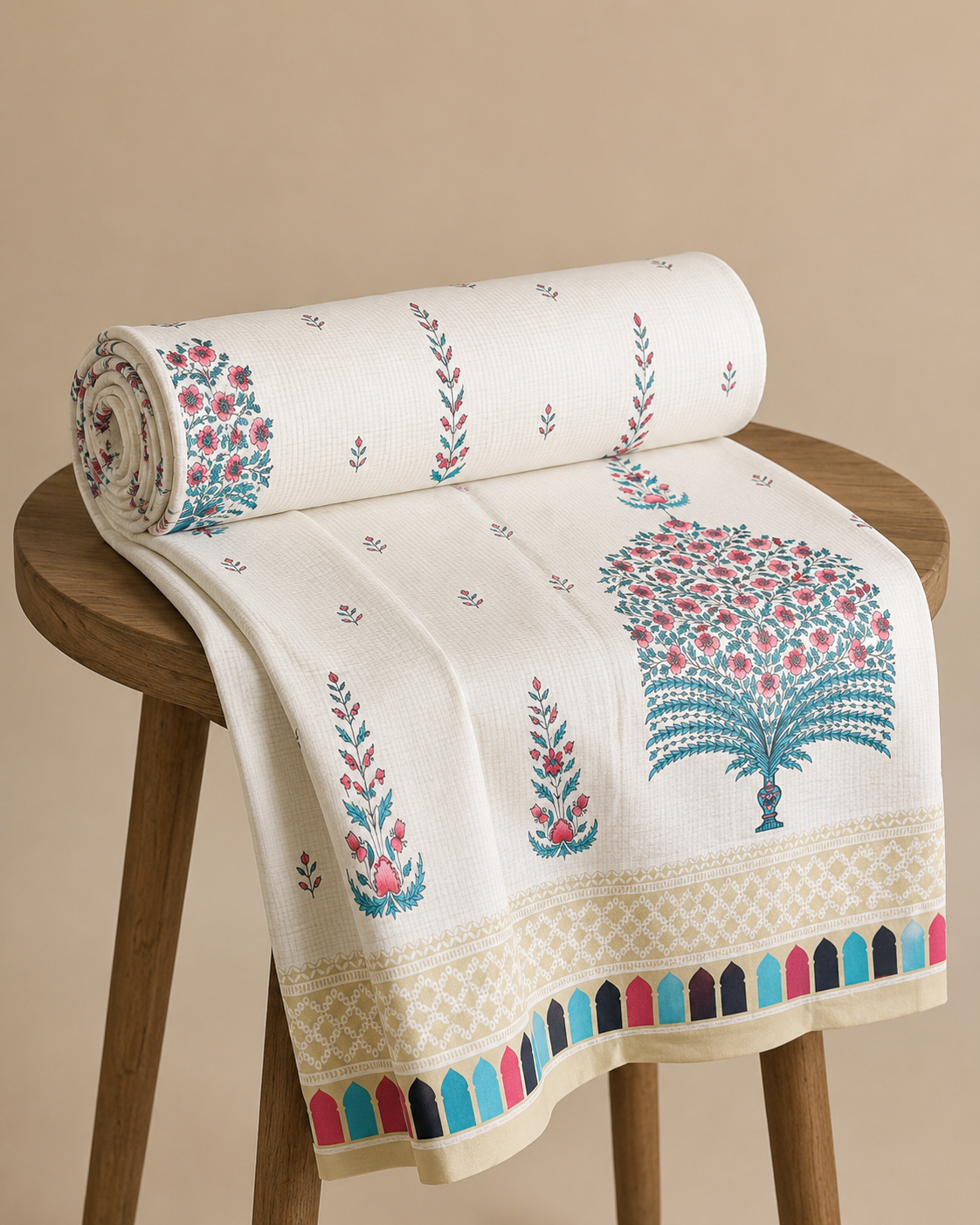100% Cotton King Size Bedsheet Set | 120TC | 108X108 Inch