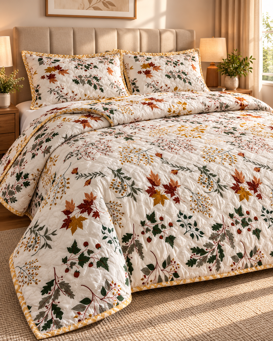 ADC2 – Autumn Bloom 4-Piece Cotton Comforter Set