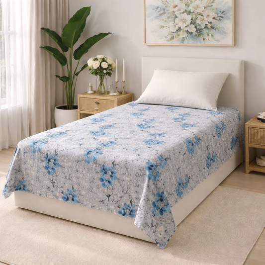 Single Bed Pure Cotton Bedsheet with Pillow Cover – Everyday Comfort | AH11